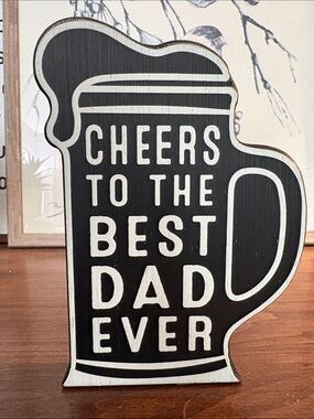 QUILL TO PAPER by Sixtrees ‘Cheers To The Best Dad Ever’ Wooden Sign